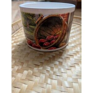 Vintage CIB H Ceramic Apple Barrel Canister 35T071 Farmhouse Kitchen Decor Jar